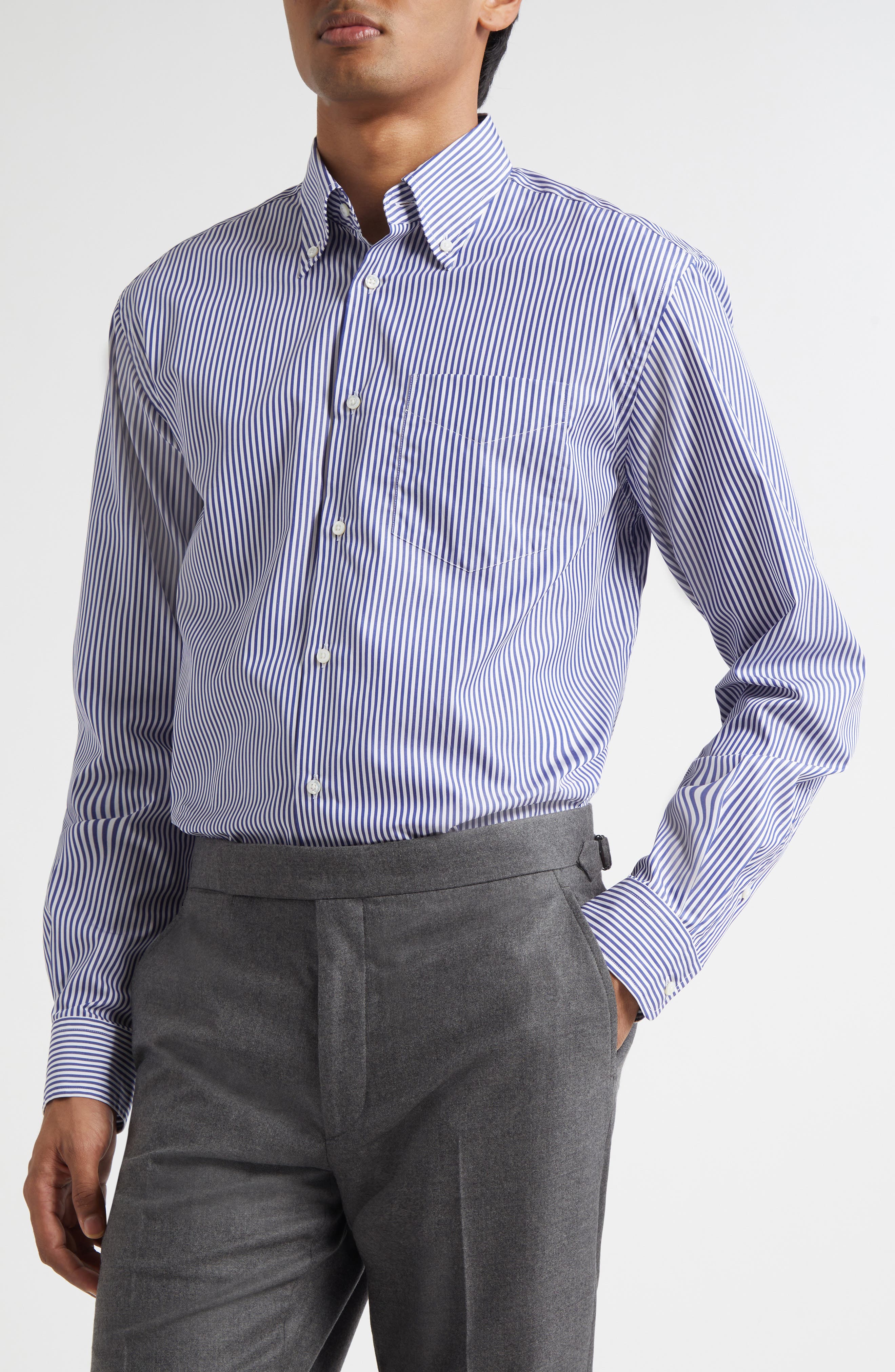 Cameron Stripe Cotton Button-Down Shirt