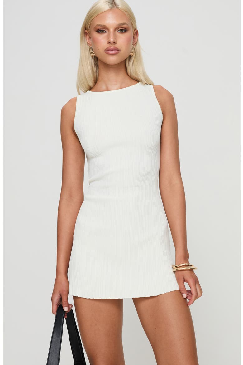 Mayok Open Back Rib Minidress, Alternate, color, CREAM