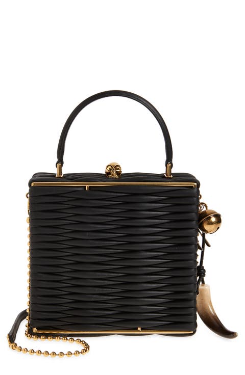 Skull Frame Leather Handbag