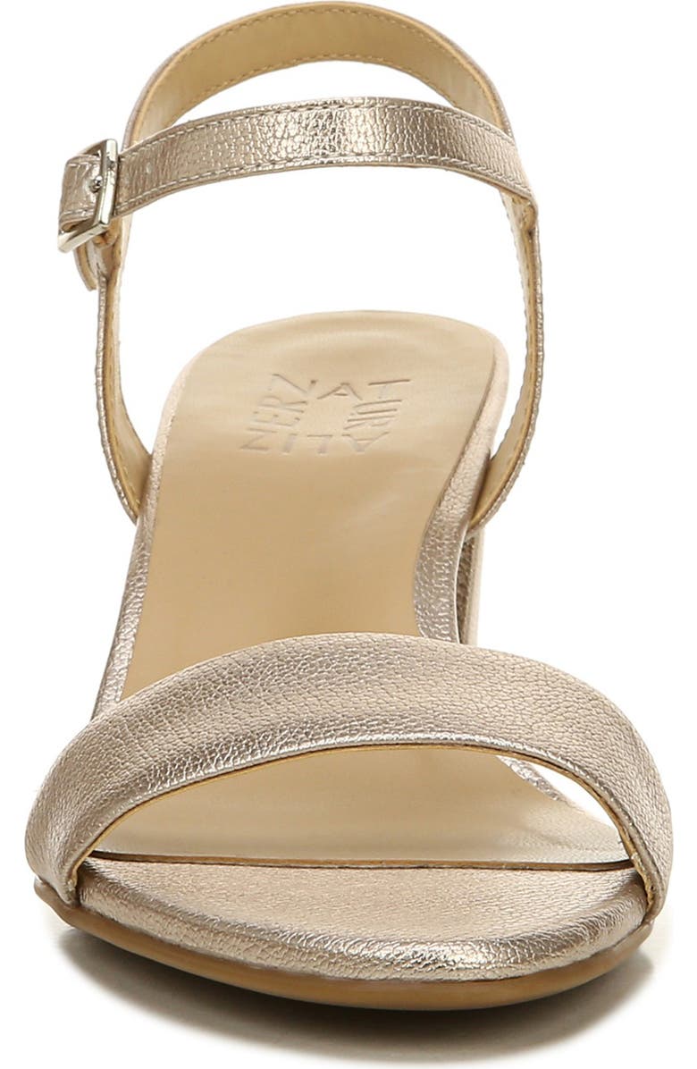 Naturalizer Bristol Block Heel Sandal - Wide Width Available, Alternate, color, Warm Silver