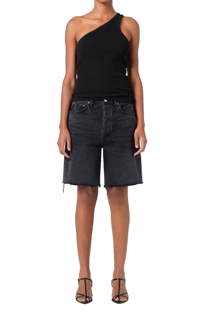 AGOLDE '90s Long Cutoff Denim Shorts, Alternate, color, Hitch