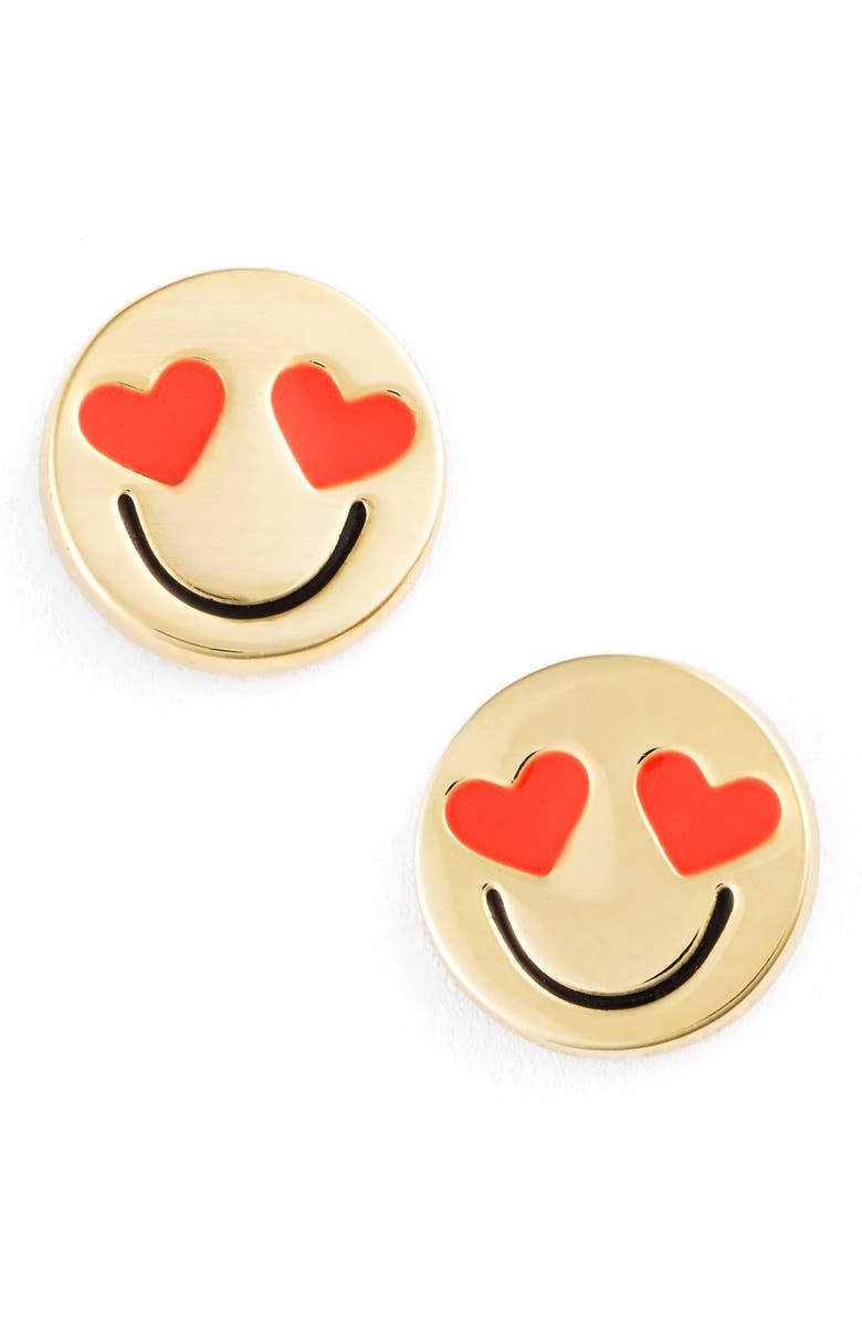 Kate Spade New York 'tell all' emoji stud earrings, Main, color, 