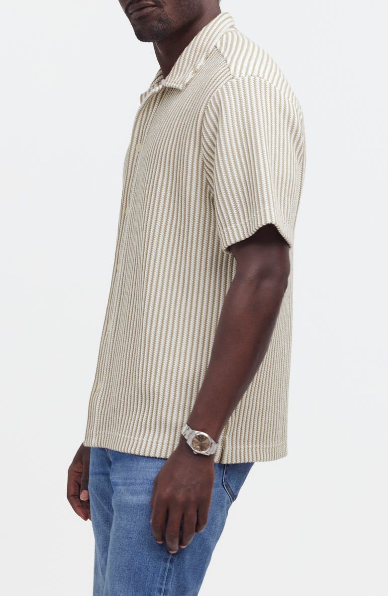 Madewell Textured Knit Camp Shirt, Alternate, color, Earthen Green