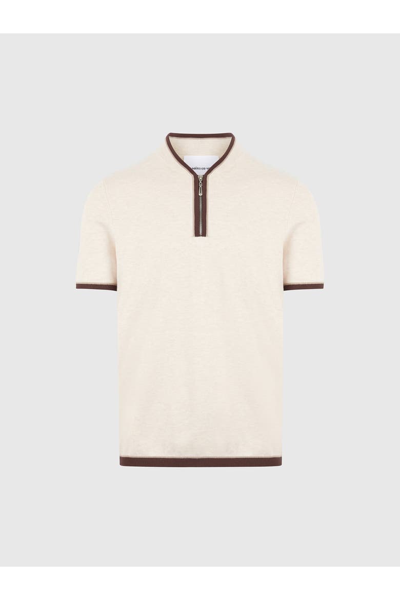 Clement Crew Neck Zip Polo Shirt, Alternate, color, Cream
