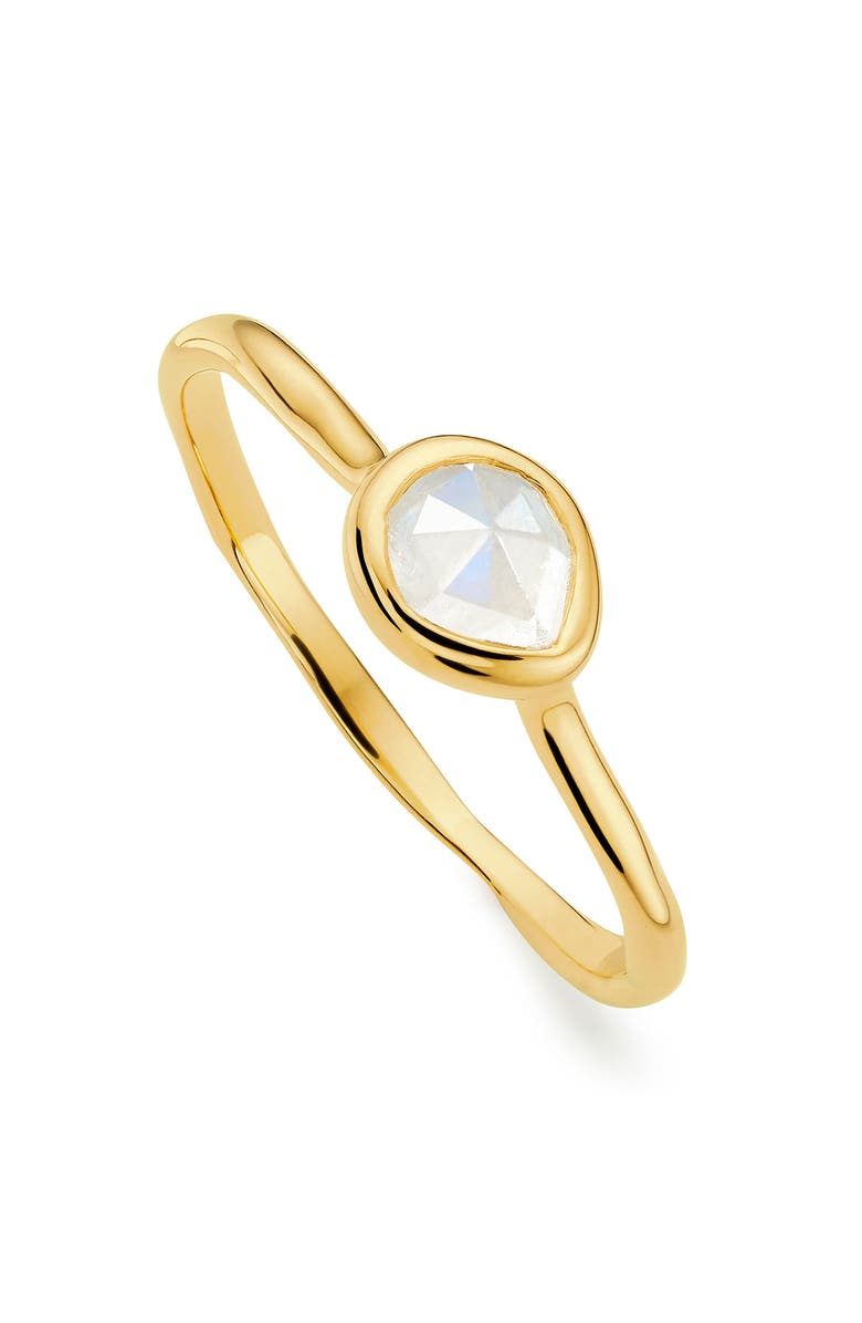 Monica Vinader Siren Small Semiprecious Stone Stacking Ring, Alternate, color, Gold/ Moonstone