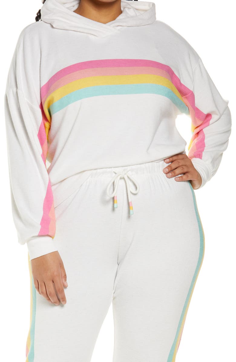 PJ Salvage Love Go Round Stripe Hoodie, Main, color, 