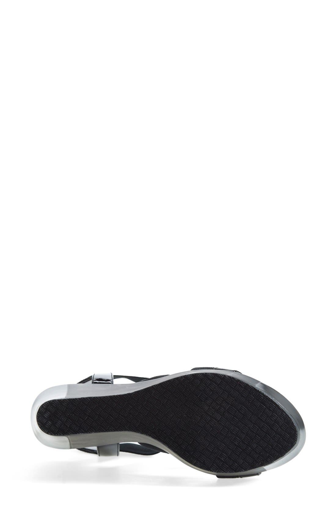 'Feature' Wedge Sandal, Alternate, color, BLACK