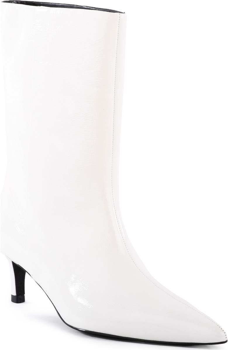 Seychelles Game Changer Pointed Toe Kitten Heel Boot, Main, color, White Leather