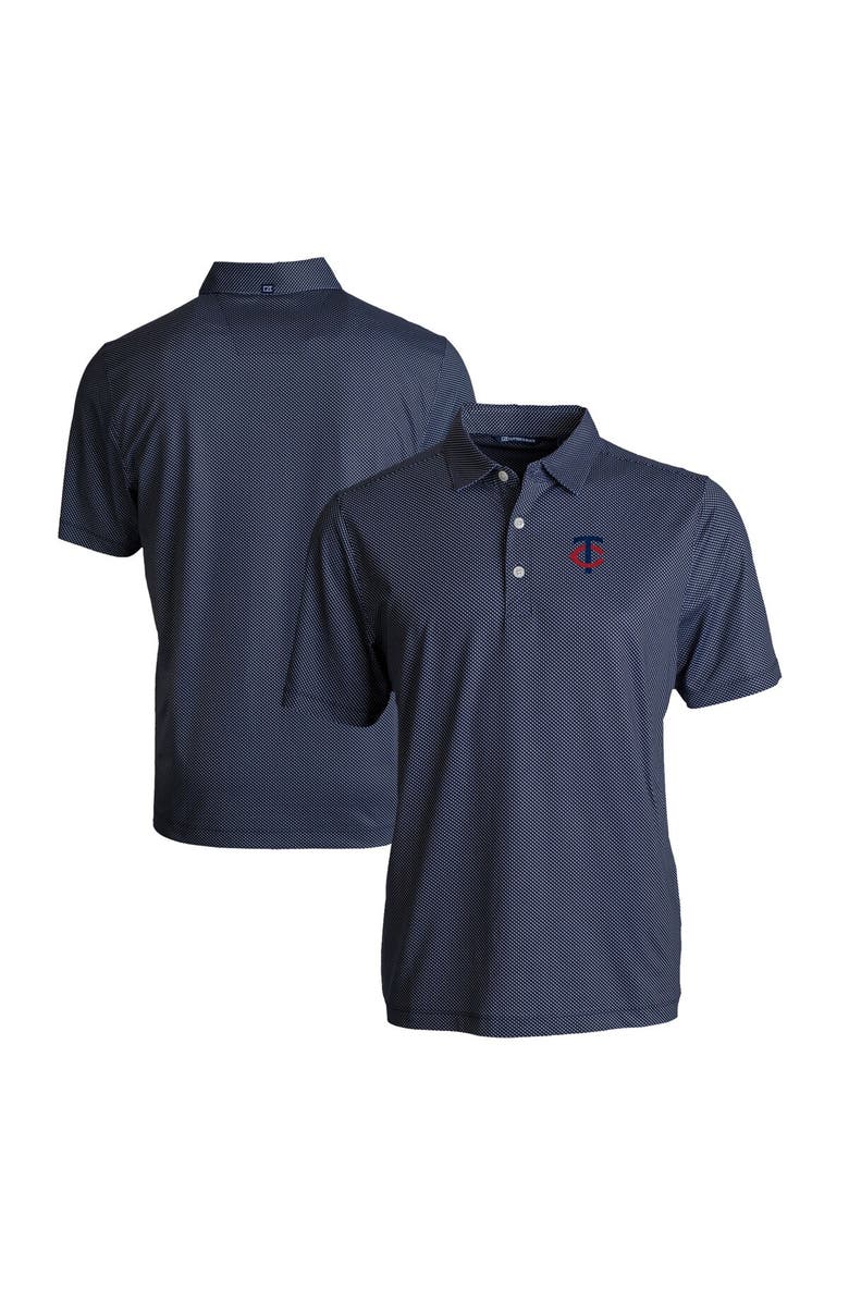 Cutter & Buck Men's Cutter & Buck Navy/White Minnesota Twins Big & Tall Pike Eco Symmetry Print Stretch Recycled Polo, Main, color, 