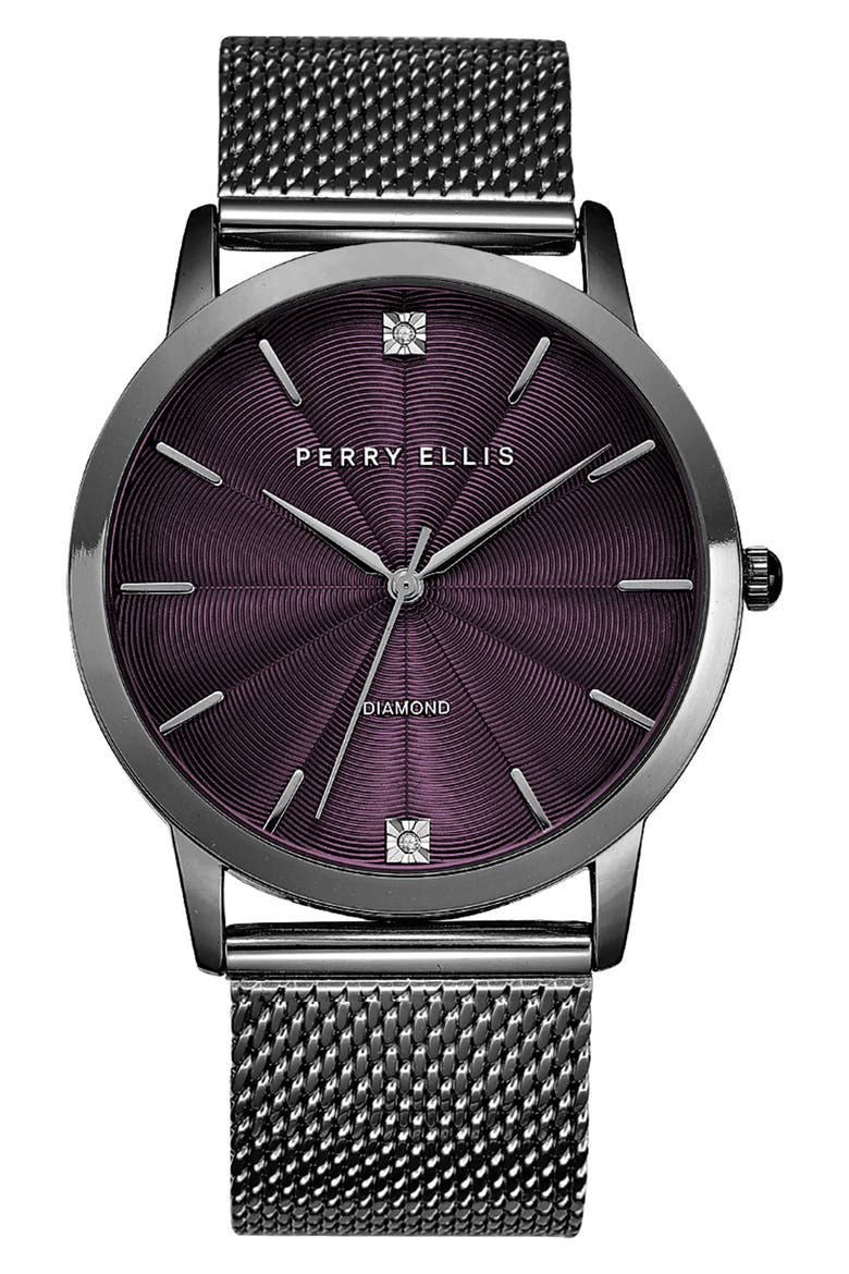 Ultra Slim  Mesh Strap Watch, 41mm, Main, color, GUNMETAL