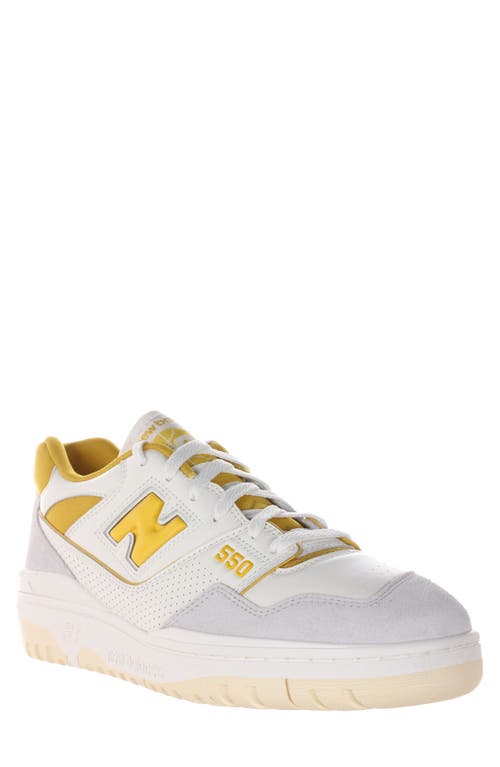 New Balance 550 Basketball Sneaker in Sea Salt/Ginger Lemon 