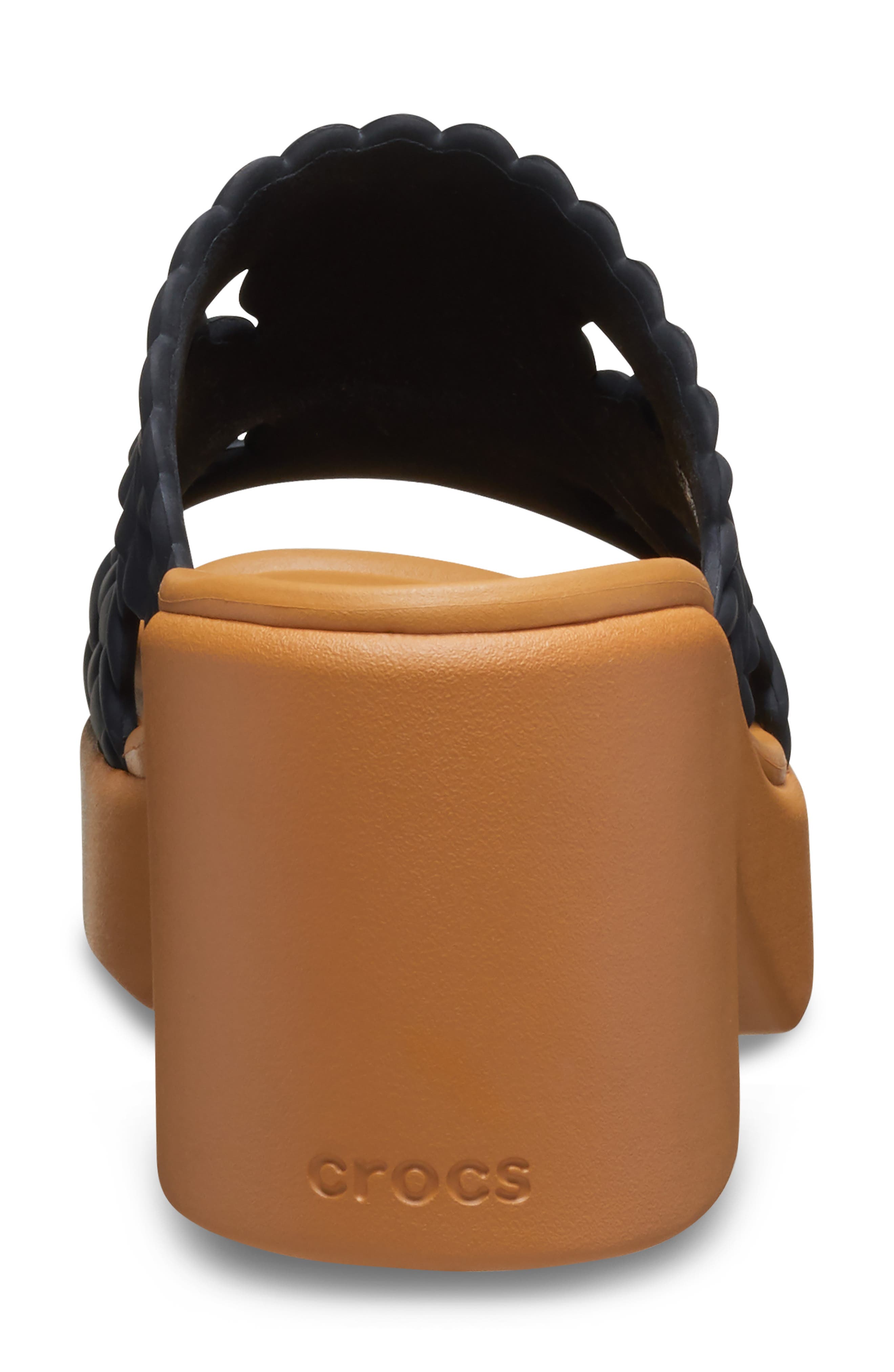 CROCS Woven Platform Slide Sandal, Alternate, color, Black