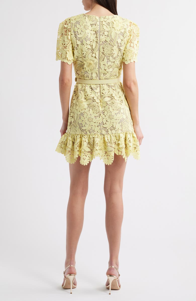 Milly Floral Lace Dress, Alternate, color, Yellow