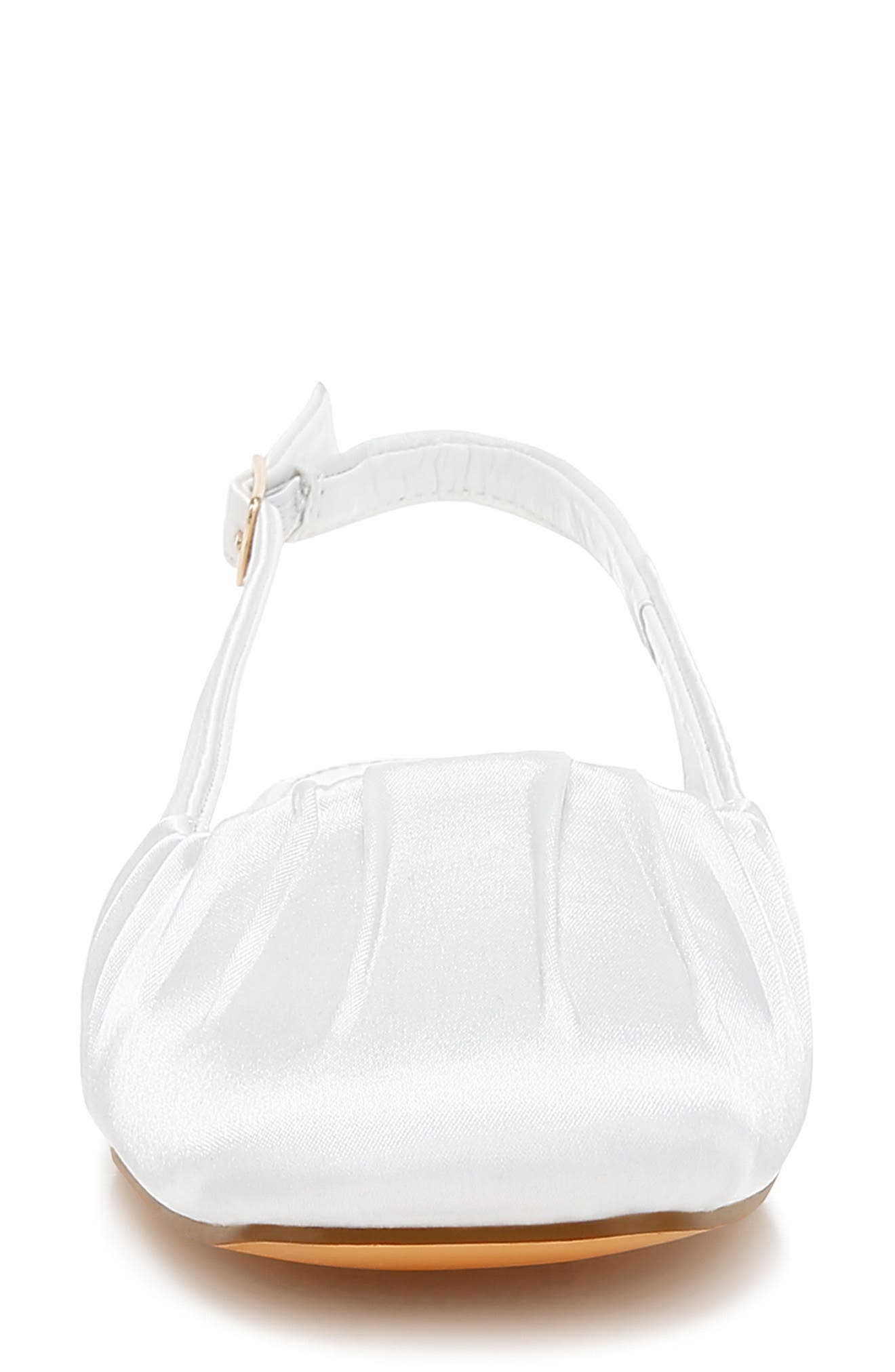 Rag & Co Cheeni Satin Slingback Flat, Alternate, color, White