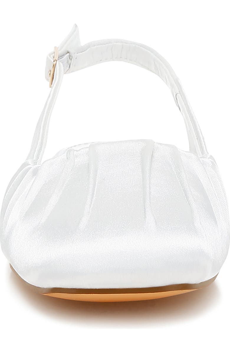 Rag & Co Cheeni Satin Slingback Flat, Alternate, color, White