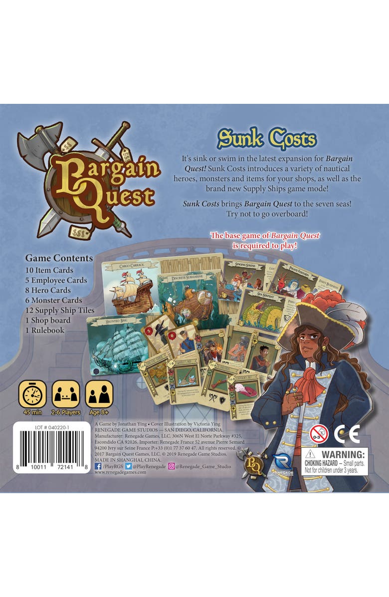 Renegade Game Studios Bargain Quest Sunk Costs Expansion, Alternate, color, Multicolored