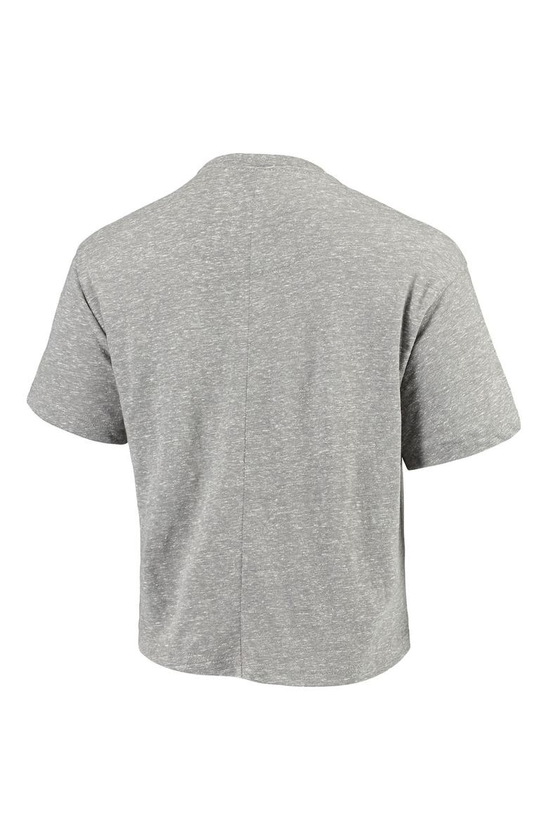 PRESSBOX Women's Pressbox Gray North Carolina Tar Heels Bishop Tri-Blend Knobi Crop T-Shirt, Alternate, color, 