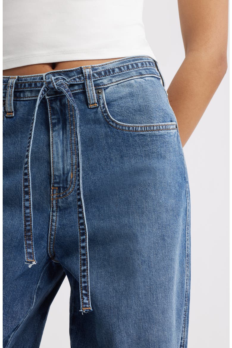 Tie-Waist High Rise Wide Leg Jeans, Alternate, color, JAMES WASH