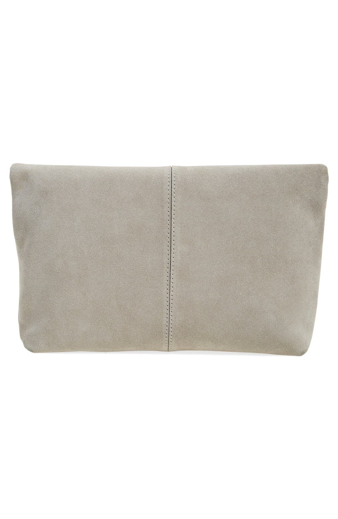 Suede Clutch, Alternate, color, GREY