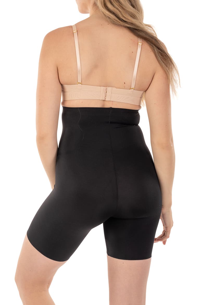 Extra High Waist Long Boy Leg Shaper With Targeted Double Front Panel, Alternate, color, BLACK