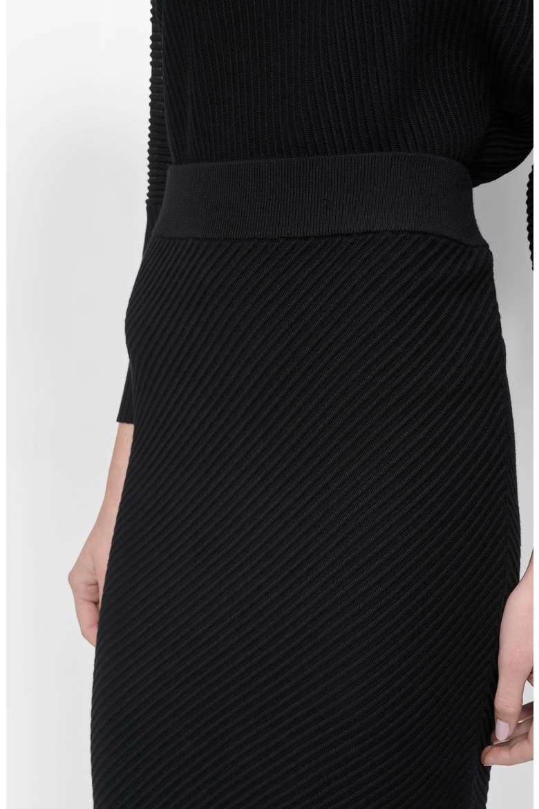 Illusion Rib Sweater Skirt, Alternate, color, BLACK