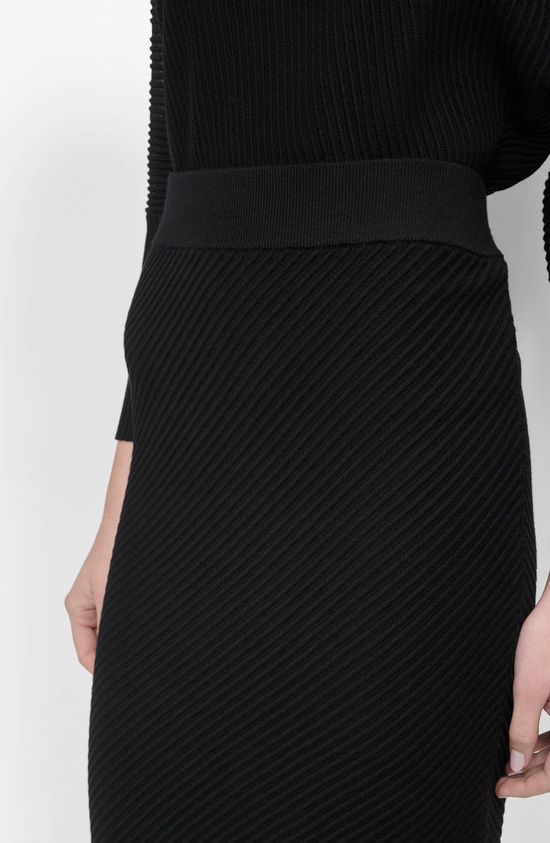 DKNY Illusion Rib Sweater Skirt, Alternate, color, Black
