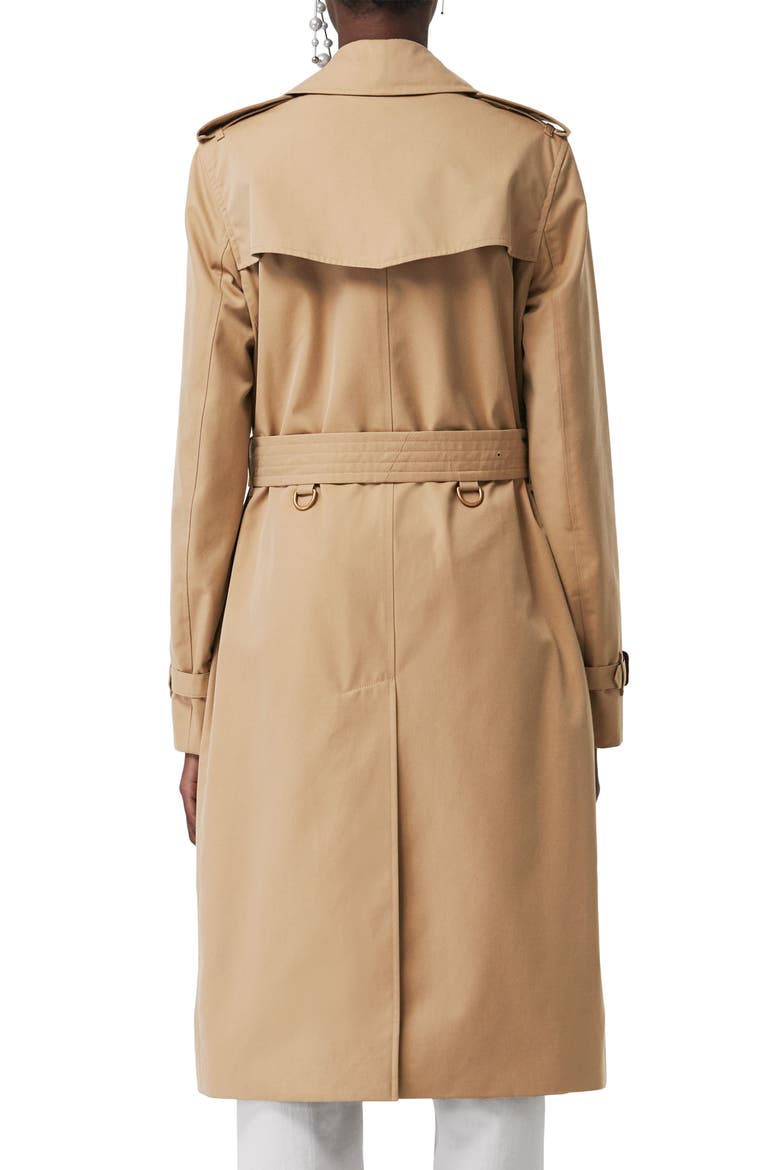 Kensington Long Trench Coat, Alternate, color, DARK HONEY