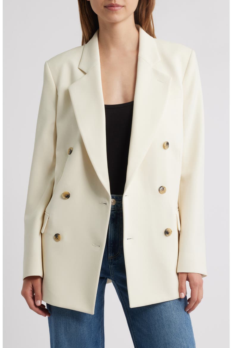 The Relaxed Everyday Double Breasted Blazer, Main, color, ECRU