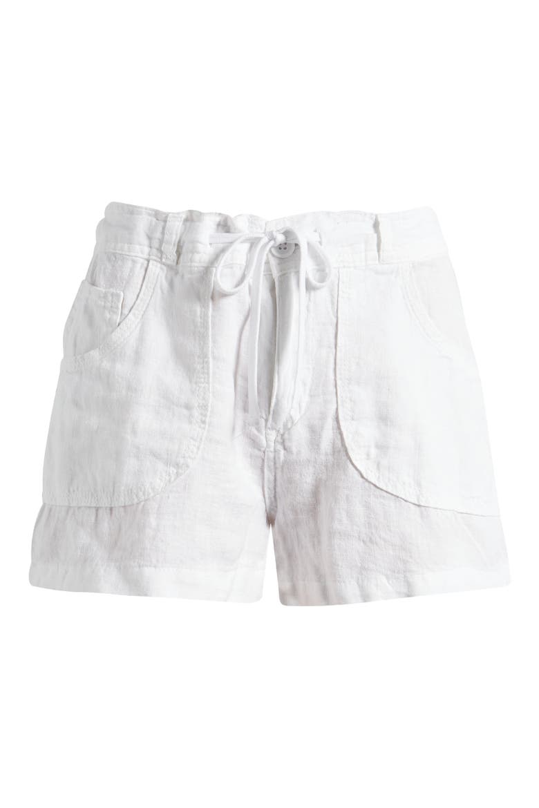 Linen Drawstring Shorts, Alternate, color, WHITE
