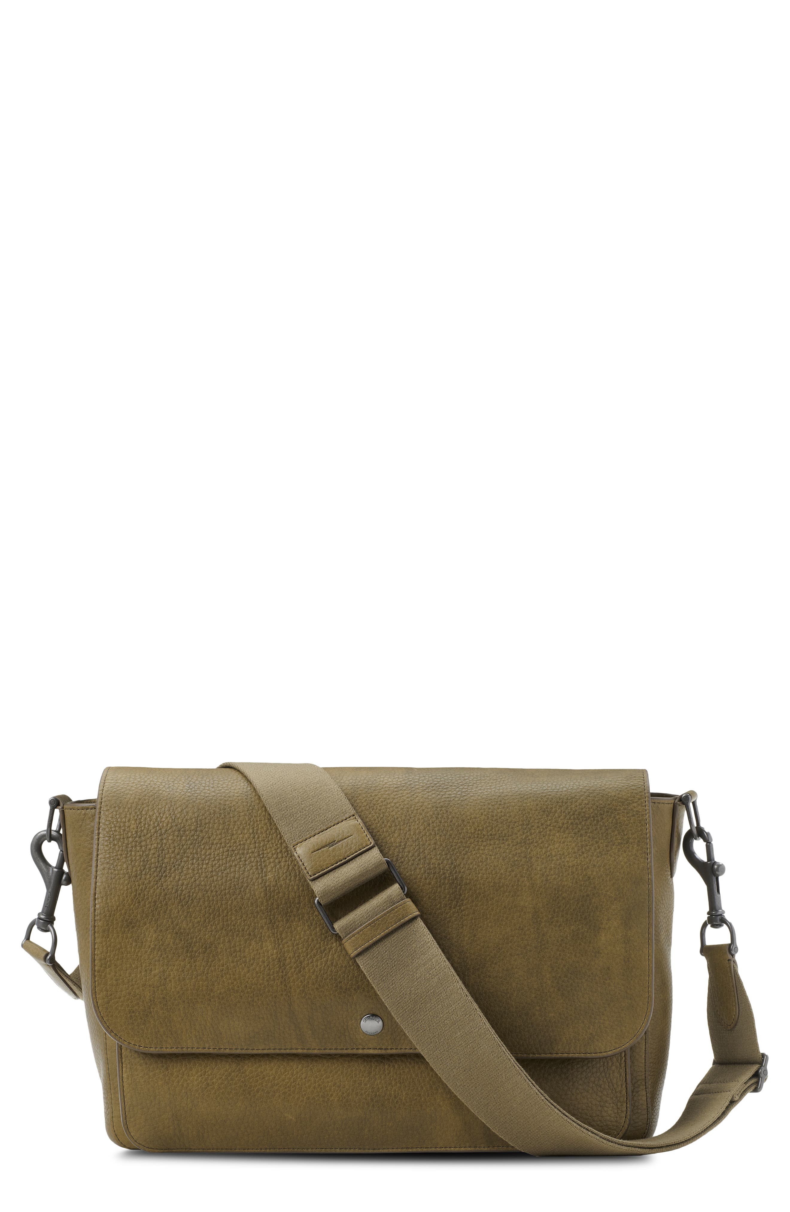 Shinola Canfield Relaxed Leather Messenger Bag, Main, color, 