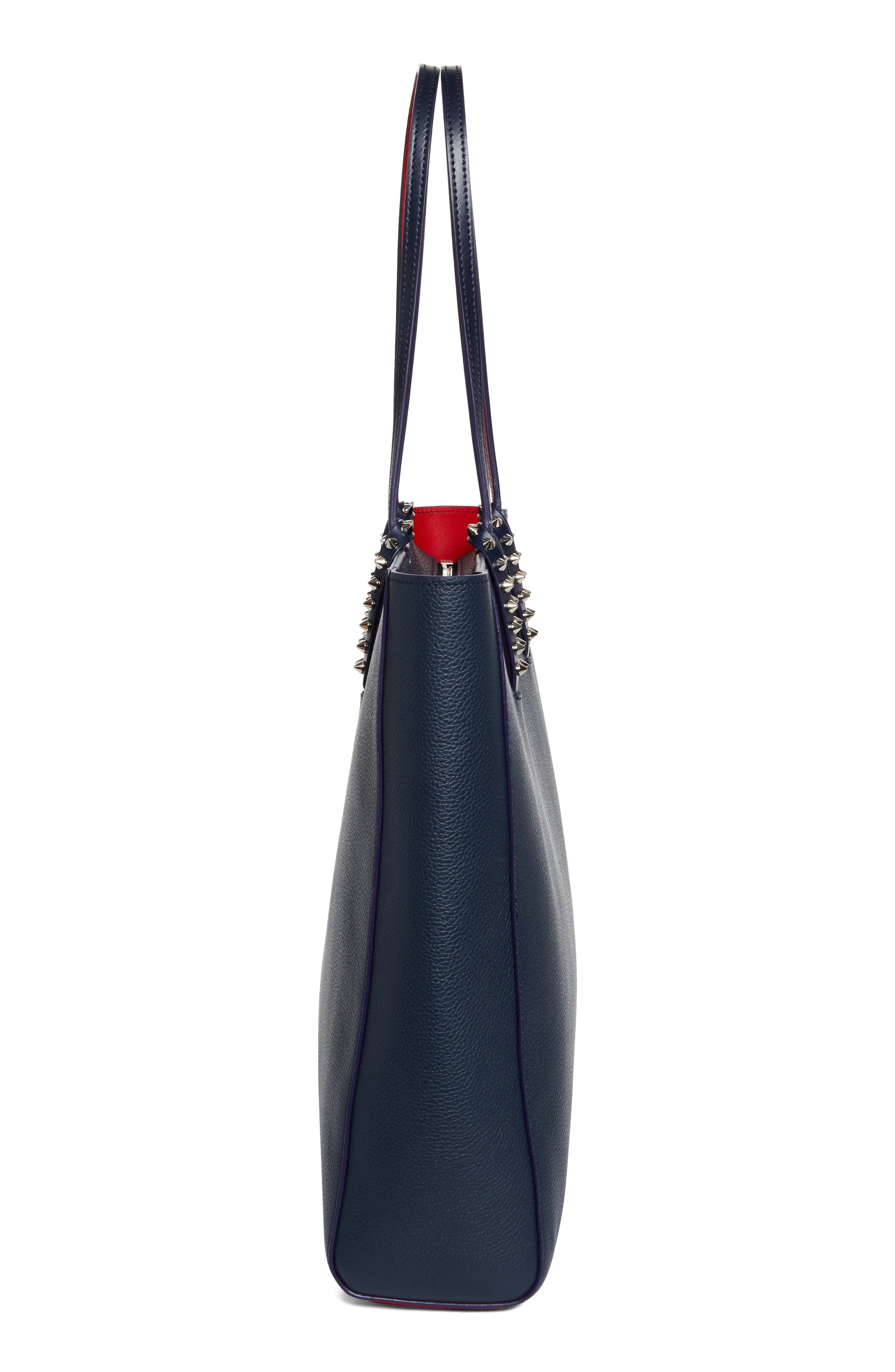 Cabata Soft Calfskin Leather Tote Bag, Alternate, color, ZAFFIRO/ SILVER