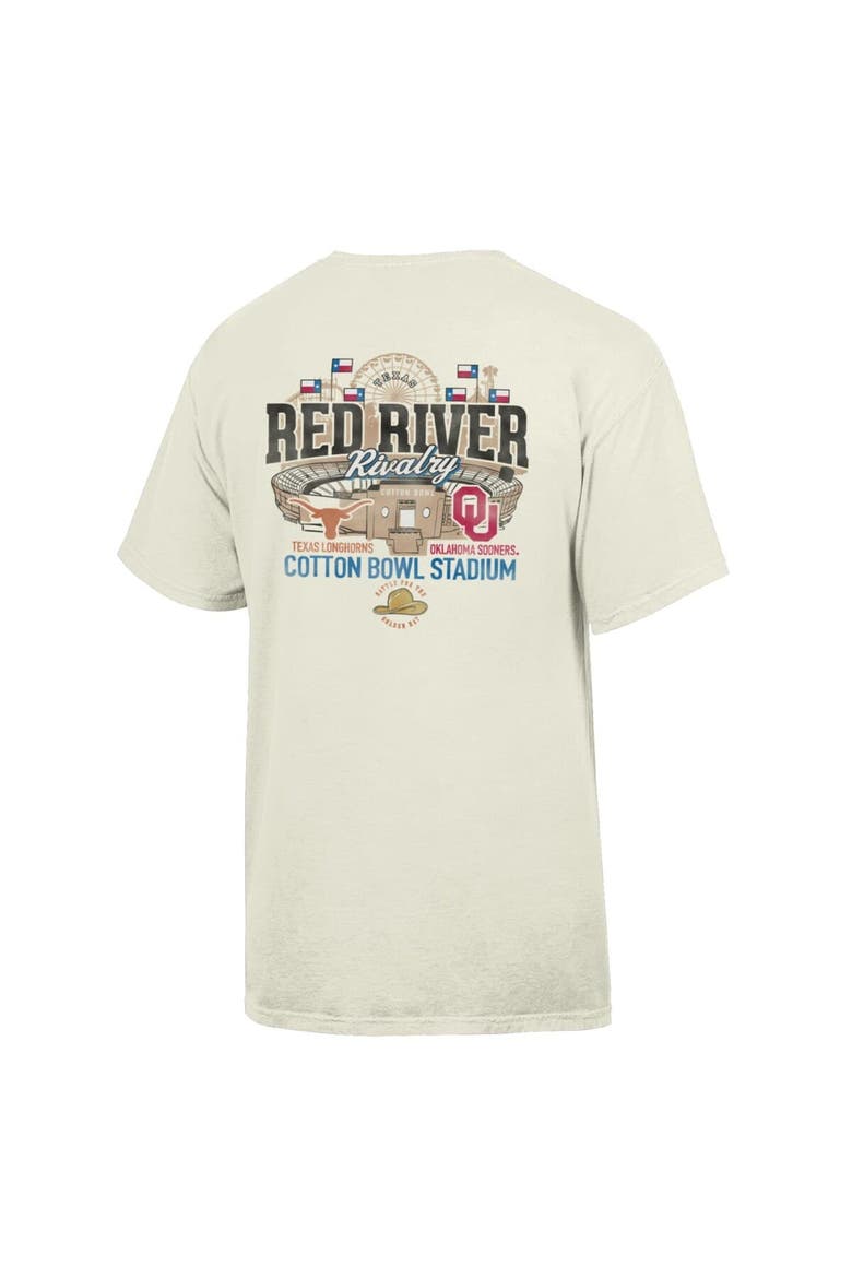 Men's ComfortWash Cream Texas Longhorns vs. Oklahoma Sooners Red River Rivalry Stadium Match Up T-Shirt, Alternate, color, Cream