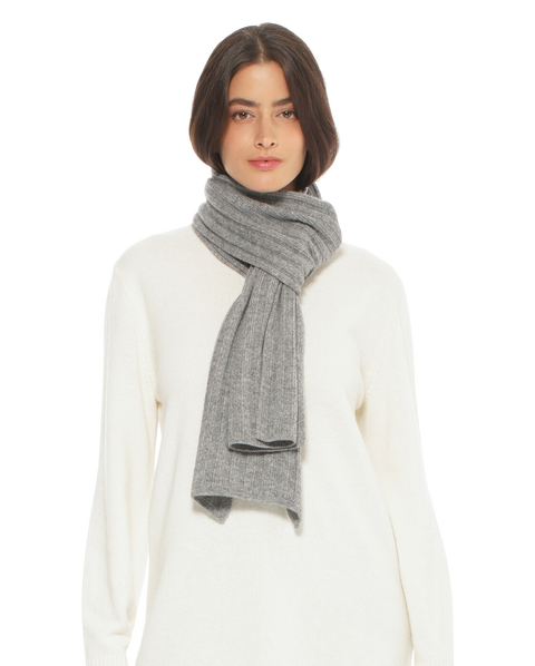 Pure Cashmere Plush-Ribbed Scarf