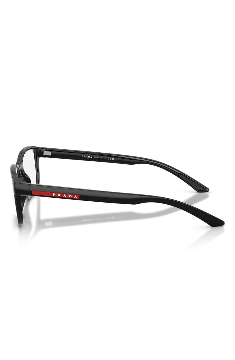 Prada Linea Rossa 55mm Pillow Optical Glasses, Alternate, color, Black