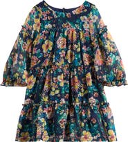 Ava & Yelly Kids' Floral Mesh Dress