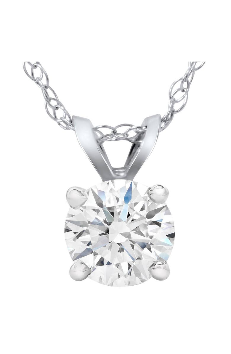 Bliss Diamond 1 1/4ct Lab Grown Diamond Round Solitaire Pendant 14K Gold, Main, color, 14K White Gold