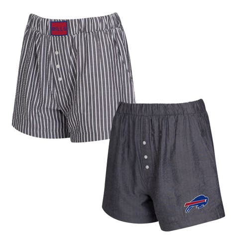 Women
s Concepts Sport  Charcoal Buffalo Bills Two-Pack Stripes and Solids Boxer Shorts Set