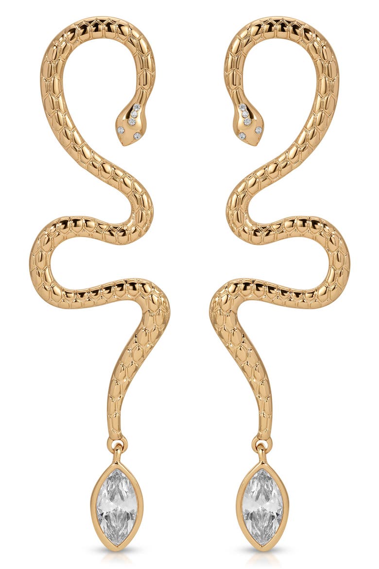 Serpentina Single Statement Drop Earring, Main, color, GOLD