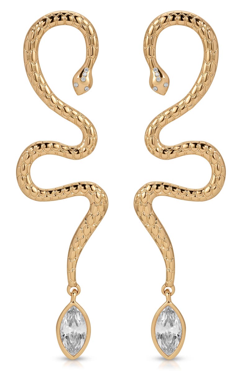 Ettika Serpentina Single Statement Drop Earring, Main, color, Gold
