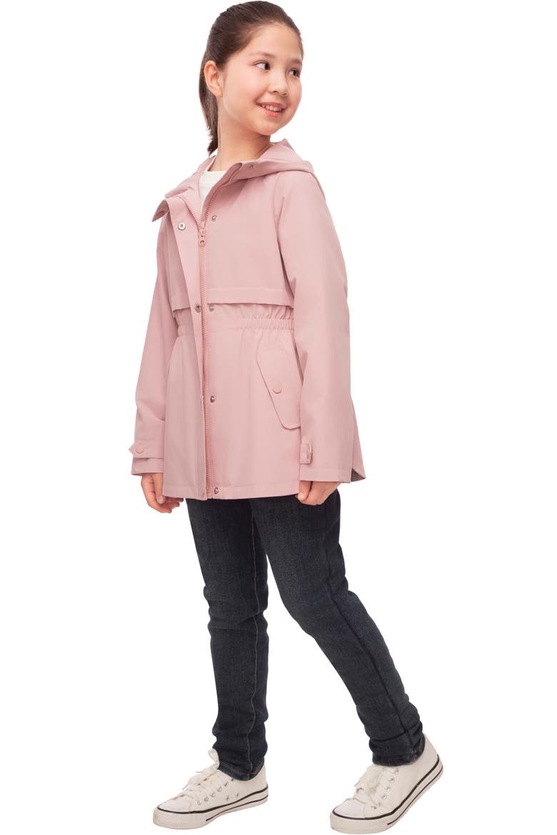 Kids' Trench Coat Hip-Length Hooded Jacket, Alternate, color, Pink
