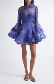 Zimmermann Clash Lantern Silk Minidress