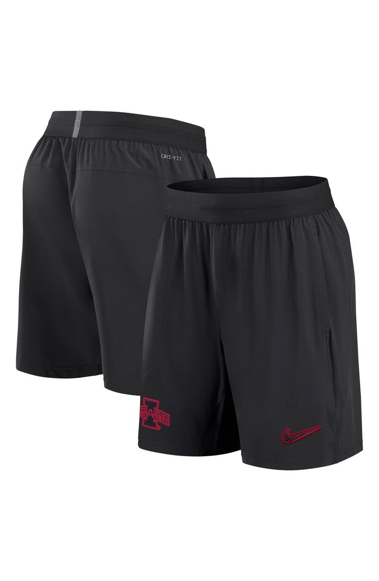 Nike Men's Nike Black Iowa State Cyclones 2024/25 Sideline Performance Woven Shorts, Alternate, color,
