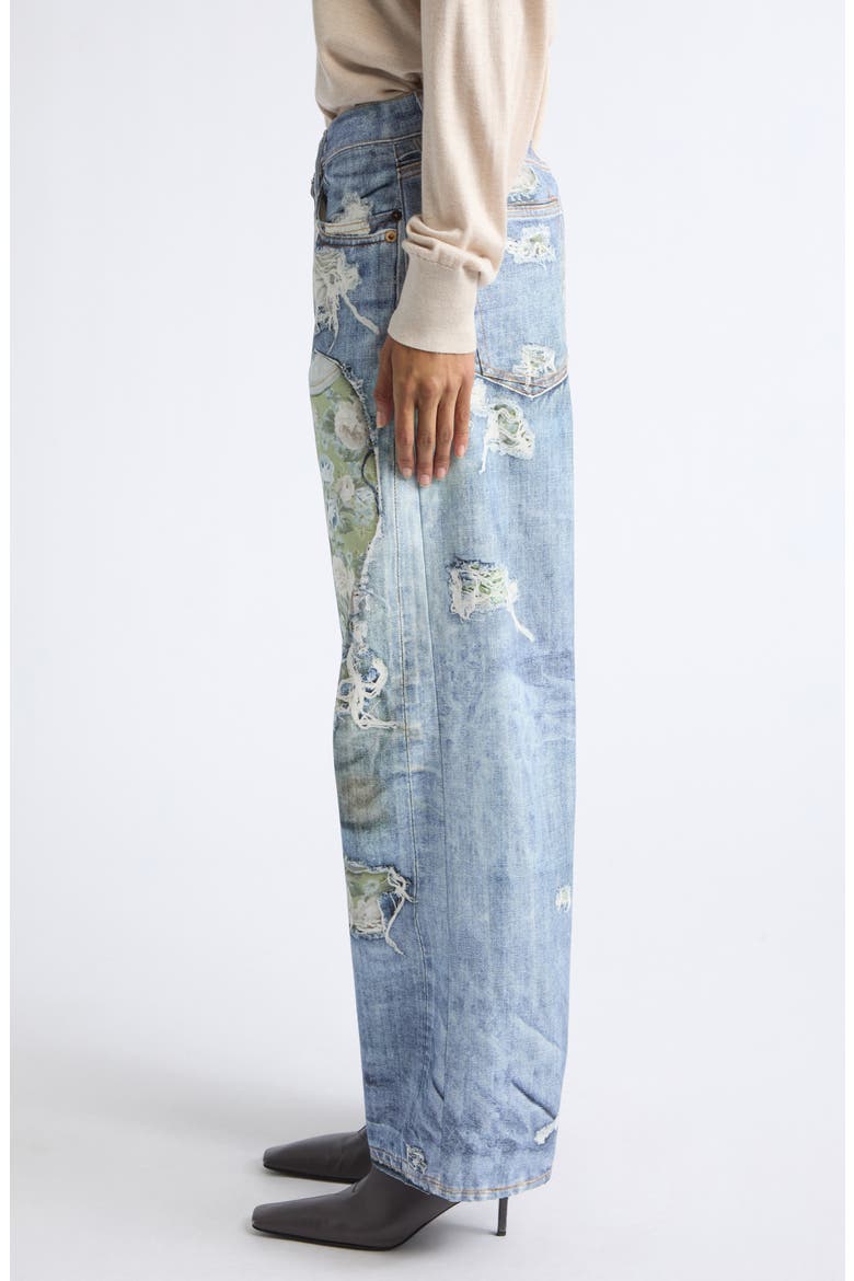 1981 Trompe l'Oeil Wide Leg Jeans, Alternate, color, BLUE/ GREEN