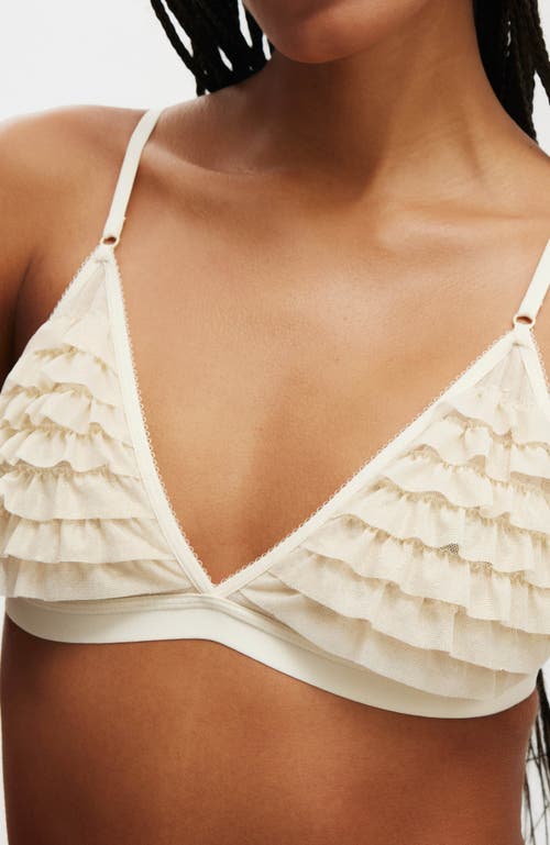 Shop Cotton On Body Rara Ruffle Triangle Bralette In Pale Gold