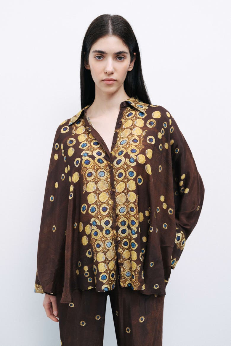 Flowy Printed Shirt, Alternate, color, Multi-Colored