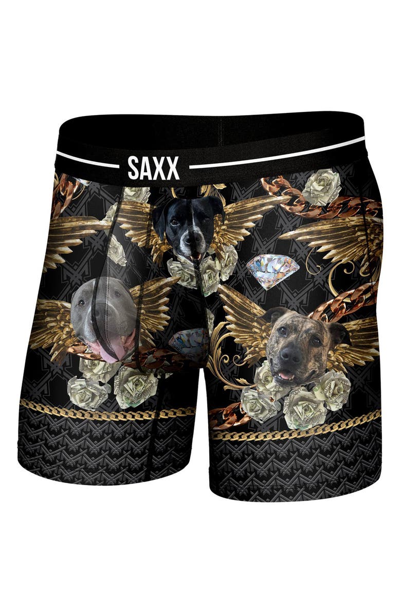 SAXX Volt Breathable Sim Fit Mesh Boxer Briefs, Main, color, Dogs Of Maxx-Black