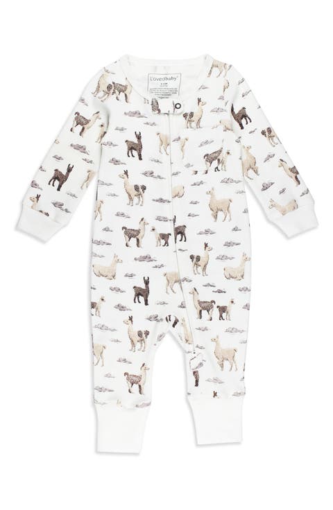 Print Organic Cotton Zip Romper (Baby)