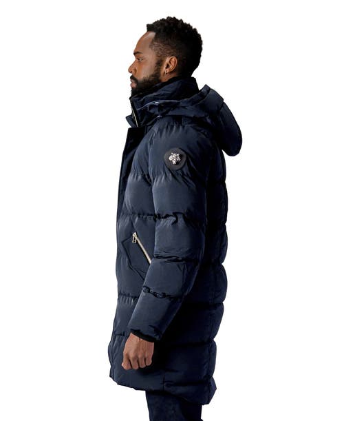 Woodpecker Penguin Long Length Quilted Coat In Blue