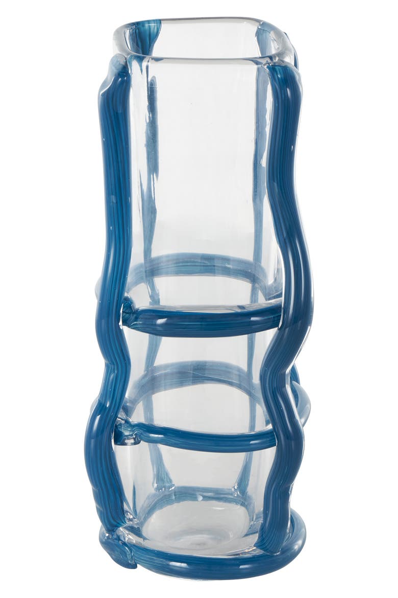 Blue Recycled Glass Vase, Main, color, BLUE