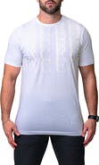 Maceoo Repetition White Logo Appliqué Stretch Cotton T-Shirt
